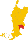 Map of comune of Monfalcone (province of Gorizia, region Friuli-Venezia Giulia, Italy)